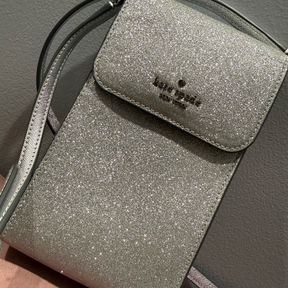 kate spade Handbags - Kate Spade Glittery Silver Crossbody Bag